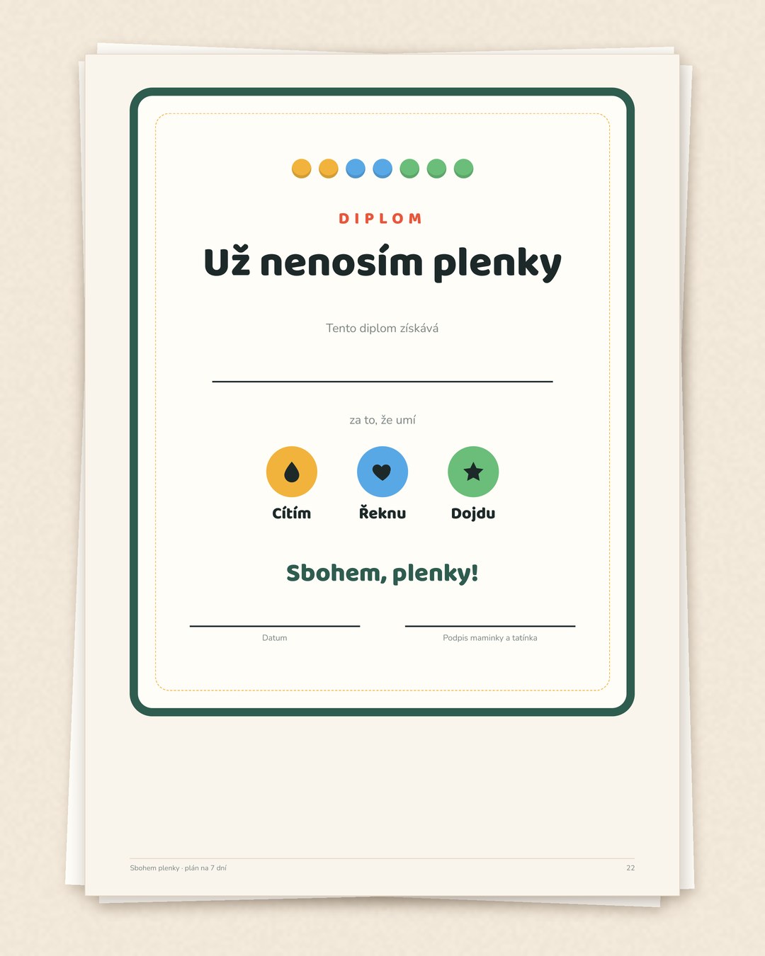 Diplom „Už nenosím plenky“